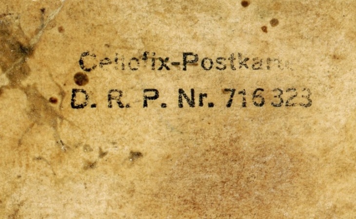 Cellofix-Postkarte (back, detail)